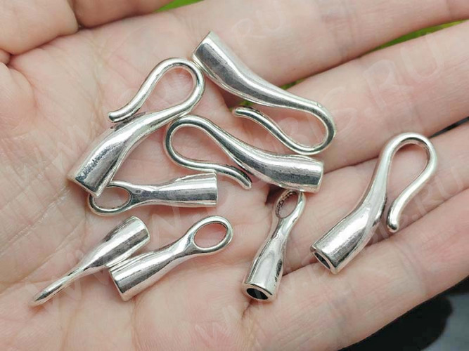 157 Тоггл-крючок для шнура 30*10,5*6,5мм и 23,5*7*6,5мм цвет платины (литьё)