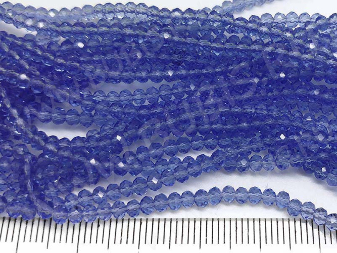 Бусина кристалл гранёный абакус 3*3*2мм св.синий прозрачный (имитация Сваровски) (50шт.)