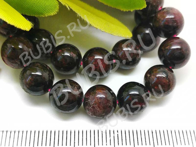 Бусина округлая 10мм Гранат натуральный (камни)