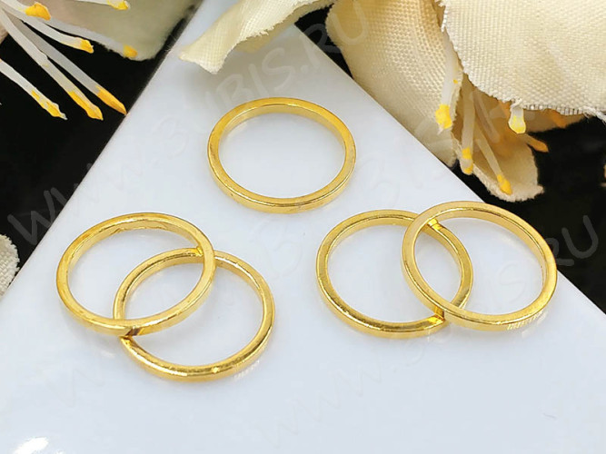 Декоративный элемент 016 Круг рамка контур коннектор 10*10*0,9мм золотистый (Brass) (10шт.)