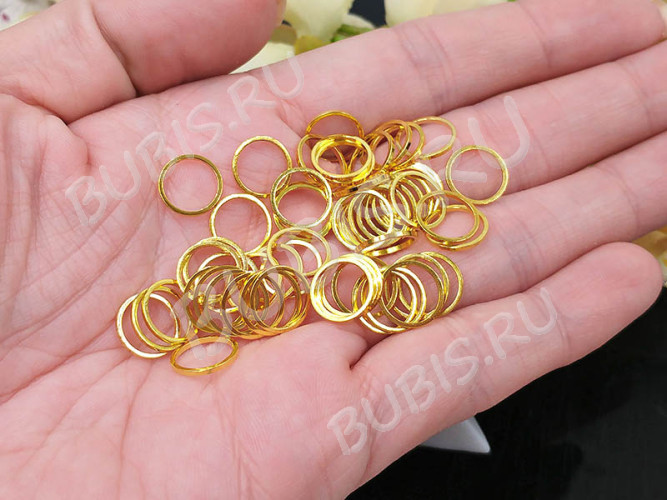 Декоративный элемент 016 Круг рамка контур коннектор 10*10*0,9мм золотистый (Brass) (10шт.)