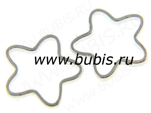 Декоративный элемент 011 Цветочек рамка контур коннектор 9,5*9,5*0,9мм цвет платины (Brass) (10шт.)