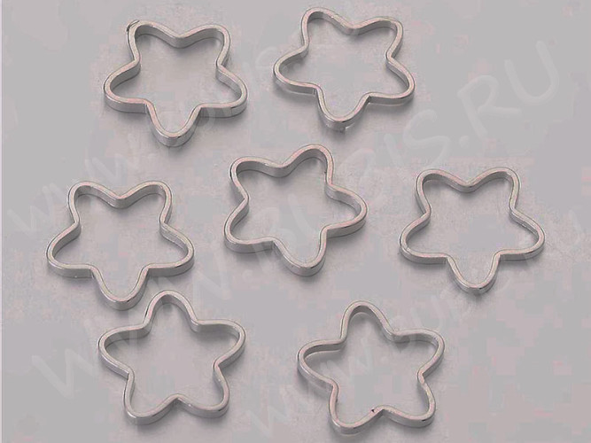 Декоративный элемент 011 Цветочек рамка контур коннектор 9,5*9,5*0,9мм цвет платины (Brass) (10шт.)