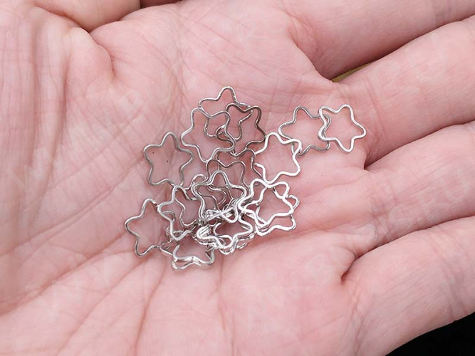 Декоративный элемент 011 Цветочек рамка контур коннектор 9,5*9,5*0,9мм цвет платины (Brass) (10шт.)