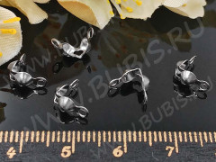 Зажимы №45 Калотты укреплённые 7*4мм цвет платины (Brass) (20шт.)