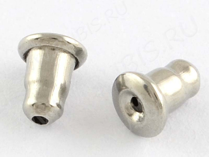 (СКИДКИ!!!) Зажимы для пуссет(гвоздиков) и швенз №08 5,5*4,5мм цвет платины (Хирургическая сталь) (10 пар)