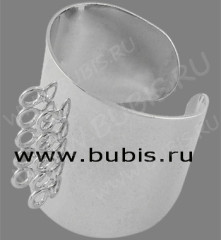 Основа (заготовка) для кольца 020 19мм Вычурная 10 колец цвет платины (Brass)
