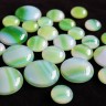 Купить Кабошон Фьюзинг 494 Круглый 16-28мм Зеленый яркий белый Узор морская волна OA LGN с доставкой по России