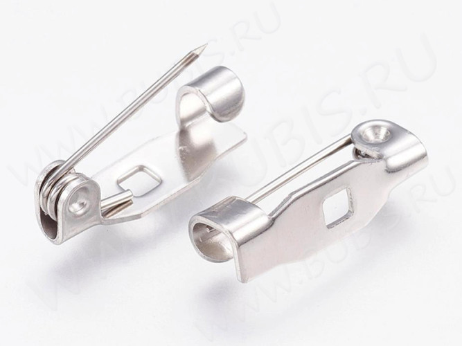 Основа (заготовка) для броши №112 Булавка 1 отверстие квадратное 15*4,2*4,2мм цвет платины (Хирургическая сталь)