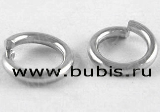 Колечки обычные толстые 6*1мм цвет платины (Brass) (50шт)