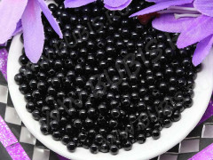 Бусина Округлая 25 Шар 4мм чёрный глянцевый непрозрачный (акрил) (50шт.)