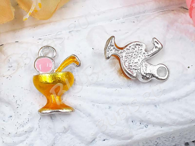 Подвеска Коктейль 02 16*10,5*4мм золотисто-розовый (цветные подвески)