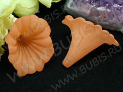 Бусина акрил Цветочек 61 воронка матовый 40*34*33мм оранжевый полупрозрачный (акрил)