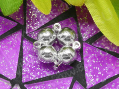 Магнитный замочек №07 с петельками овальный 11,5*6*6мм серебристый (Brass)