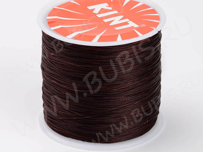 (ОПТ) Вощёный полиэстеровый шнур нить 0,45мм коричнево-бордовый (160м)