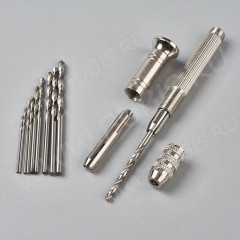 Сверлилка 03 ручная мини-дрель со сверлами 1-3мм на блистере (инструменты для бижутерии)