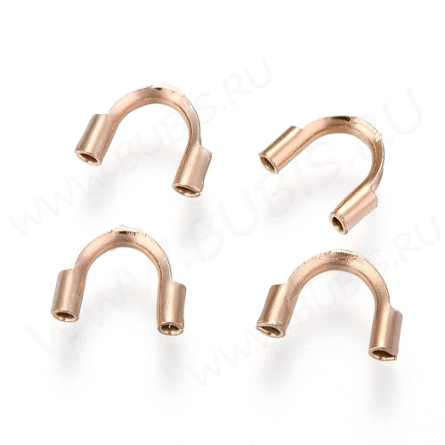 Защита ланки 04 протектор от перетирания нити и лески 5*5*1,5мм розовое золото (Хирургическая Сталь)