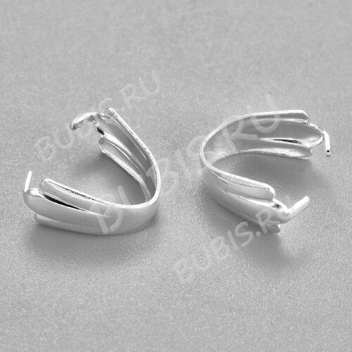 Держатель кулона 078-S простой 10,5*6,5*5,5мм серебристый (Хирургическая сталь)