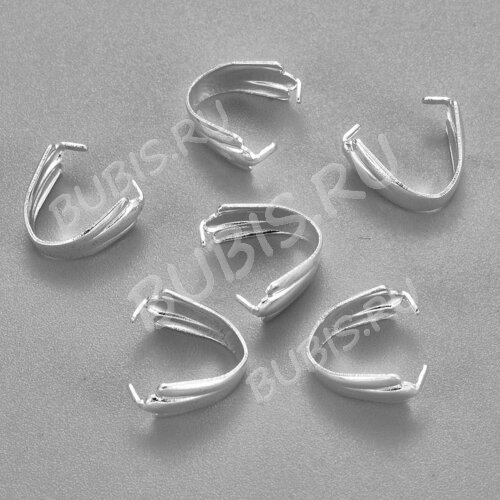 Держатель кулона 078-S простой 10,5*6,5*5,5мм серебристый (Хирургическая сталь)