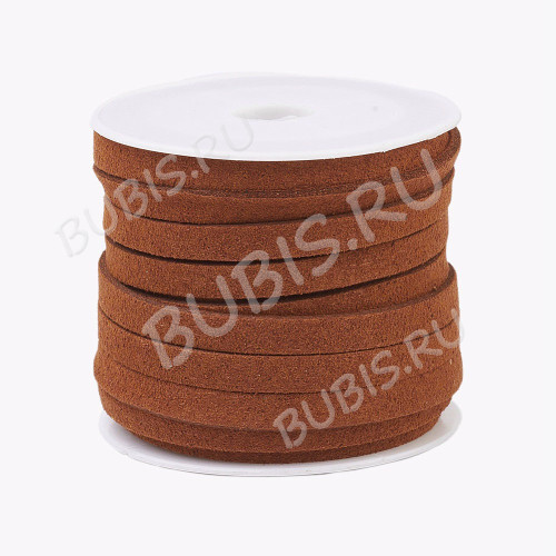 Замшевый шнур 05-5М плоский 5*1,5мм светло-коричневый (5м)
