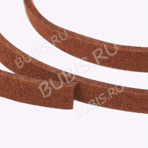 Замшевый шнур 05-5М плоский 5*1,5мм светло-коричневый (5м)