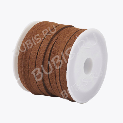 Замшевый шнур 05-5М плоский 5*1,5мм светло-коричневый (5м)