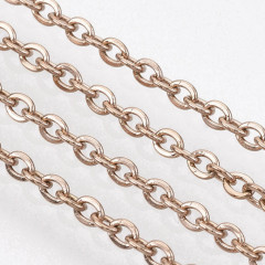 Цепочка S53-RG ювелирная с плоским звеном 2,8*2*0,45мм тёмно-розовое золото (Хирургическая сталь)(50см)