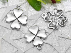Подвеска Клевер 04 четырёхлистник 20*17*1,6мм античное серебро (литьё)