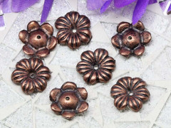 213 Шапочка пластиковая Цветочек 14*13,5*3,5мм античная медь (АКРИЛ) (10шт.)