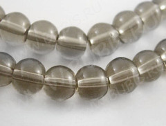 Бусина округлая 4мм серая прозрачная (стекло) (50шт.)