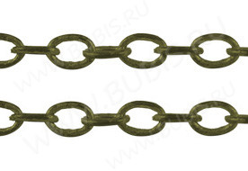 Цепочка C16 с простым плетением звено 3,8*2,8мм античная бронза (Brass) (50см)