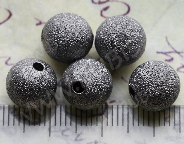 Бусина Шарик металлический "сахарный" 10мм чёрный никель (Brass)