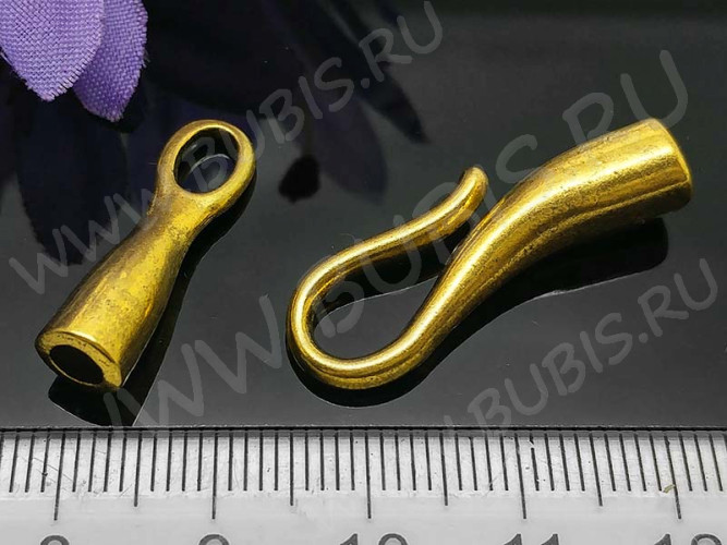157 Тоггл-крючок для шнура 30*10,5*6,5мм и 23,5*7*6,5мм античное золото (литьё)