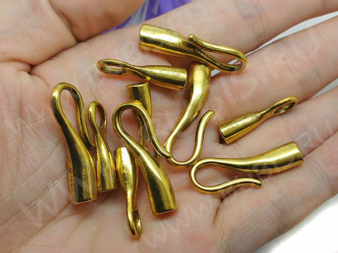 157 Тоггл-крючок для шнура 30*10,5*6,5мм и 23,5*7*6,5мм античное золото (литьё)