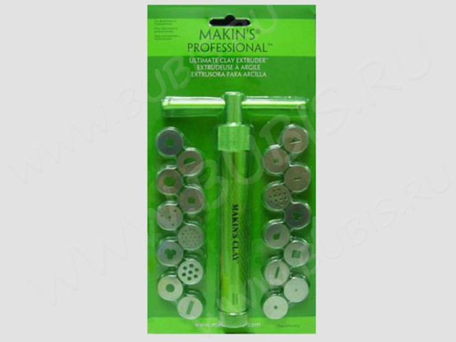 Экструдер 03 (шприц) металлический винтовой Makins (Makin's) + 20 дисков (инструменты для бижутерии)