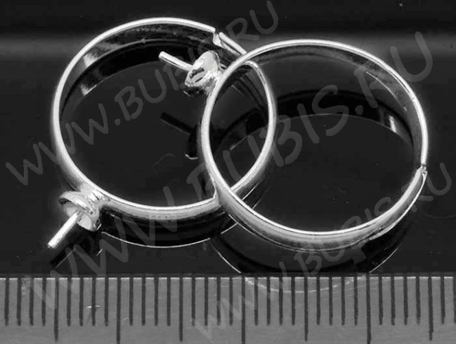 Основа (заготовка) для кольца 007 17мм со штырьком 5мм серебристая (Brass)