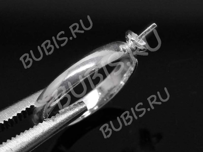 Основа (заготовка) для кольца 007 17мм со штырьком 5мм серебристая (Brass)