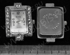 Заготовка для часов 081 прямоугольная 29*21,9*7,8мм цвет платины и прозрачные стразы (часы)