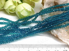 Бусина кристалл гранёный абакус 3*3*2мм т.голубо-бирюзовый прозрачный (имитация Сваровски) (50шт.)