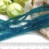 Купить Бусина кристалл гранёный абакус 3*3*2мм т.голубо-бирюзовый прозрачный (имитация Сваровски) (50шт.) с доставкой по России