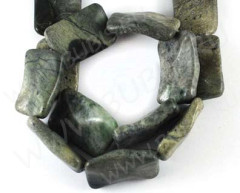 Бусина каменная Прямоугольник 05 закрученный 29,5*20*7мм Офит (Серпентин) (камни)