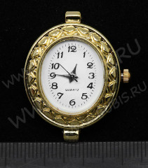 Заготовка для часов 094 Овальная 34*27,5*7мм золотистый+белый (часы)