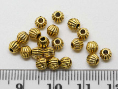 Бусина 093 биконус полосатый 4*3,8мм античное золото (литьё) (10шт.)