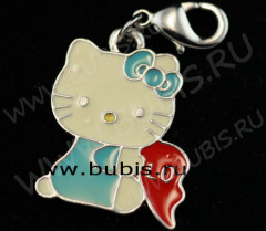 Подвеска Китти 01 "LO" 24*18*1,8мм голубая (цветные подвески)