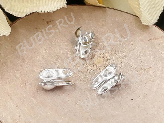 Зажимы №38 Калотты Концевики 6,3*3,6мм серебристые (Iron) (100шт)