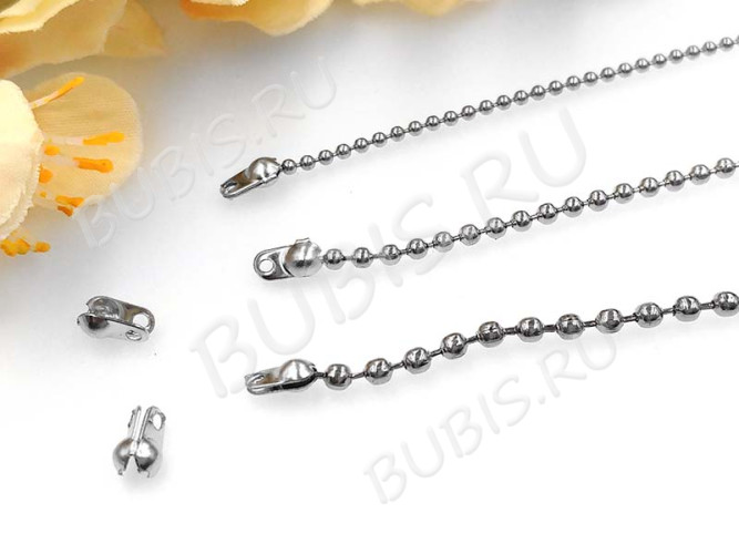 Зажимы №38 Калотты Концевики 6,3*3,6мм серебристые (Iron) (100шт)