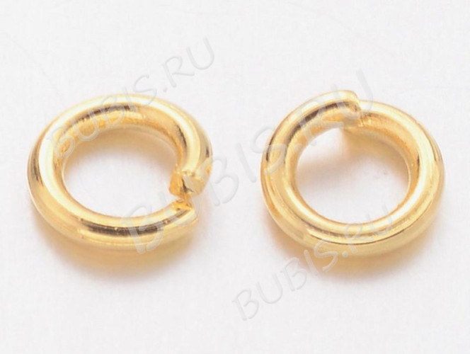 (СКИДКИ!!!) Колечки обычные толстые 4*0,8мм золотистые (Brass) (100шт.)