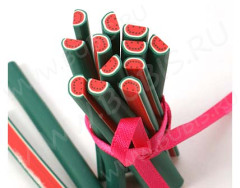 Колбаска Фимо 08 Половина арбуза 50*6*3,5мм зелёно-красная (Fimo)