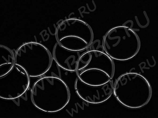 Колечки обычные 17*1мм чёрный никель (Iron) (10шт.)