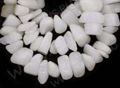 Галтовка крупная 10-14мм Кварц белый (нить с замком 42-45см)